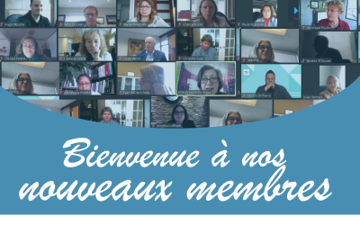 Bienvenue à nos nouveaux membres
