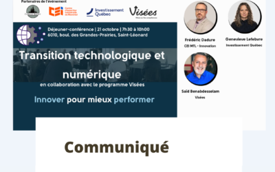 Déjeuner-conférence: Transition technologique et numérique en collaboration avec le programme Visées